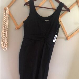 Old Navy Maternity Black Sheath Midi Dress Scoop Neck Sleeveless